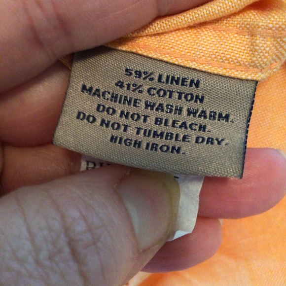 Bills Khakis linen orange button front shirt -L - Picture 10 of 10